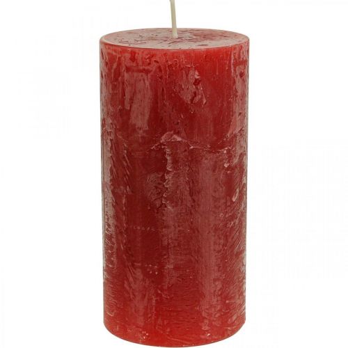 Floristik24 Durchgefärbte Kerzen Rot Rustic Selbstlöschend 70×140mm 4St