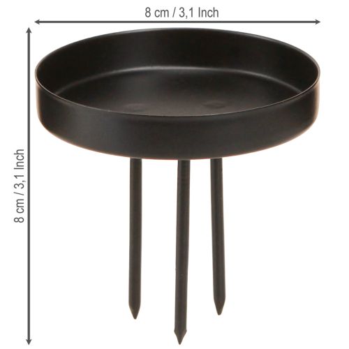 Floristik24 Kerzenhalter Adventskranz Metall Schwarz matt Ø8cm 4 St