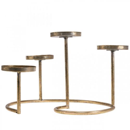 Floristik24 Kerzenhalter Golden Teelichthalter Vintage 4-flammig Ø28cm