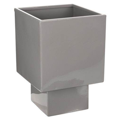 Pflanzgefäss aus Metall Grau mit Sockel 22cm