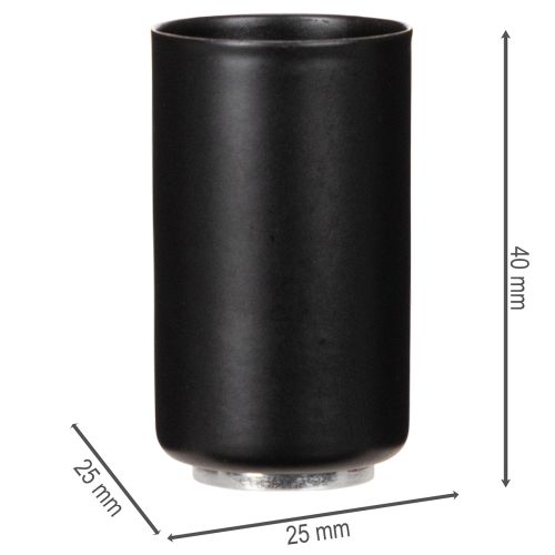 Magnetische Kerzenhalter aus Metall rund mattschwarz 25 mm 4er-Set | Floristik24.ch