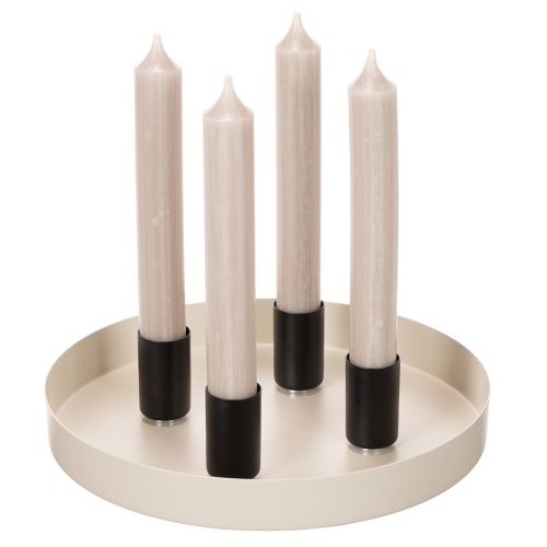 Magnetische Kerzenhalter aus Metall rund mattschwarz 25 mm 4er-Set | Floristik24.ch