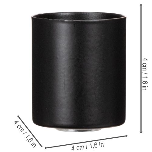Stabkerzenhalter mit Magnet Metall Schwarz 4 cm 4er-Set | Floristik24.ch