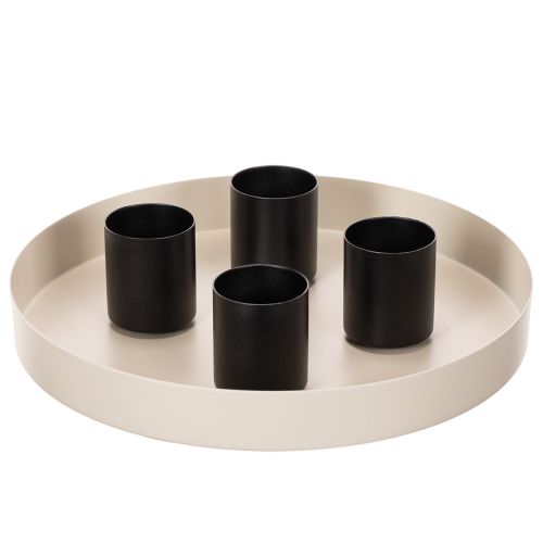 Stabkerzenhalter mit Magnet Metall Schwarz 4 cm 4er-Set | Floristik24.ch