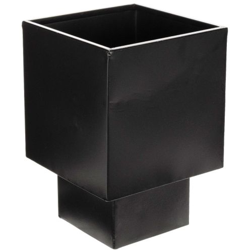 Pflanzgefäss Würfel Schwarz mit Sockel 22 cm | Floristik24.ch
