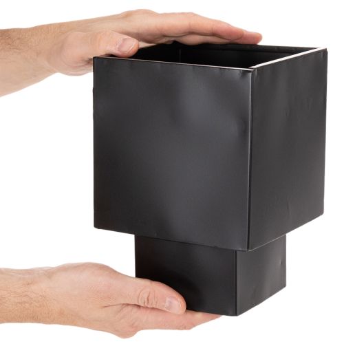 Pflanzgefäss Würfel Schwarz mit Sockel 22 cm | Floristik24.ch