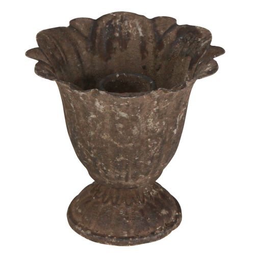 Floristik24 Kerzenhalter Pokal Antik Stabkerzenhalter Metall Ø10cm H9,5cm