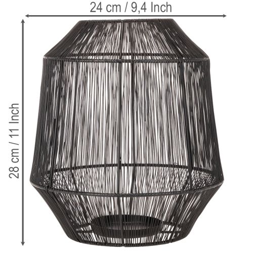 Kerzenhalter Schwarz Metall Laterne Drahtkorb Ø24cm H28cm | Floristik24.ch