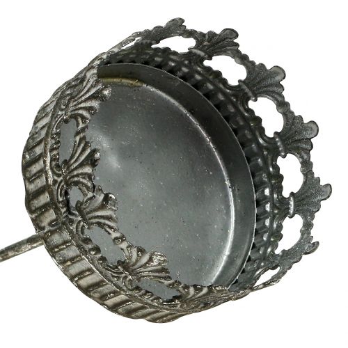 Floristik24 Kerzenhalter Silber Antik Ø7cm H12cm 4St