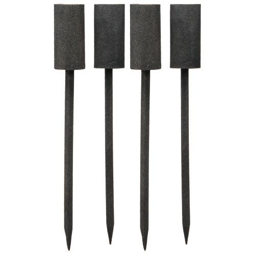 Floristik24 Kerzenhalter Stabkerzen Metall Anthrazit Vintage Ø23mm 4St