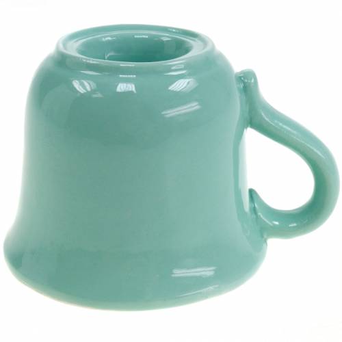 Floristik24 Kerzenhalter Tasse Ø7,5cm H6cm Grün 3St