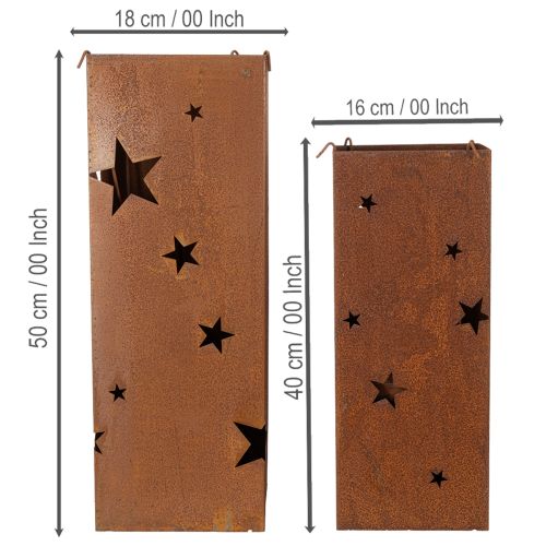 Artikel Kerzenhalter Weihnachten Edelrost Deko H40/50cm 2er-Set