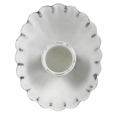 Floristik24 Kerzenhalter Weiß Ø8,5cm H2,5cm