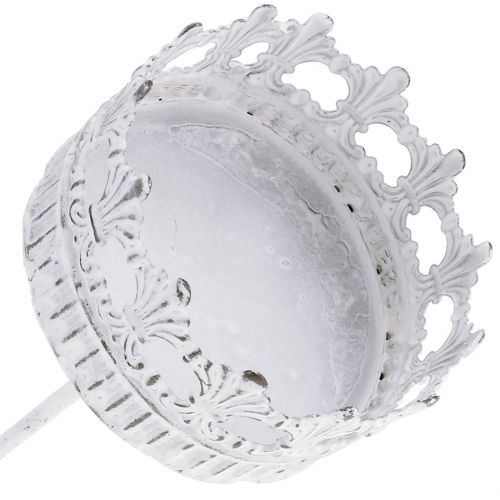 Floristik24 Kerzenhalter Weiß Antik Ø7cm H12cm 4St