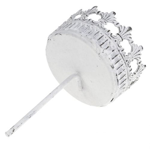 Kerzenhalter Weiß Antik Ø7cm H12cm 4St | Floristik24.ch