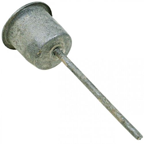 Kerzenhalter zum Stecken Shabby Chic Grau Ø3cm H8,5cm 8 St | Floristik24.ch