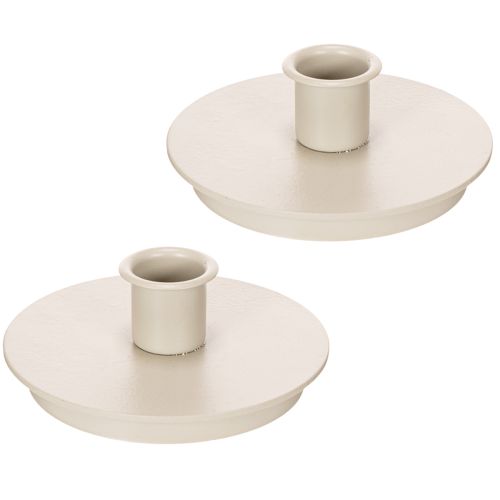Kerzenhalter rund Metall cremefarben für Stabkerzen 10cm 2er-Set | Floristik24.ch