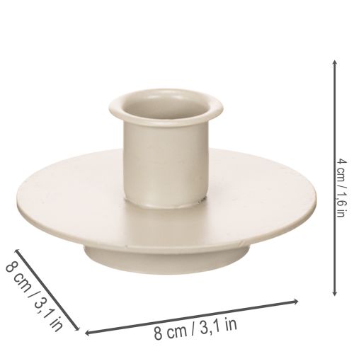 Kerzenhalter Metall Beige Matt 8cm 3er-Set für Stabkerzen | Floristik24.ch
