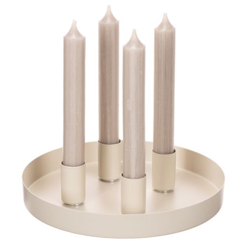 Stabkerzenhalter mit Magnet aus Metall 25 mm cremeweiss 4er-Set | Floristik24.ch