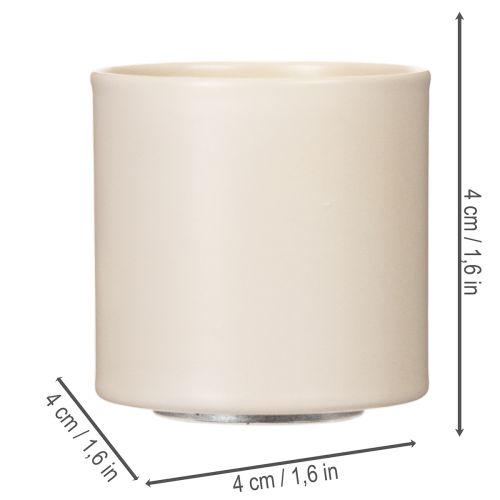 Magnetischer Kerzenhalter aus Metall 4 cm Taupe-Creme für dicke Stabkerzen 4er-Set | Floristik24.ch
