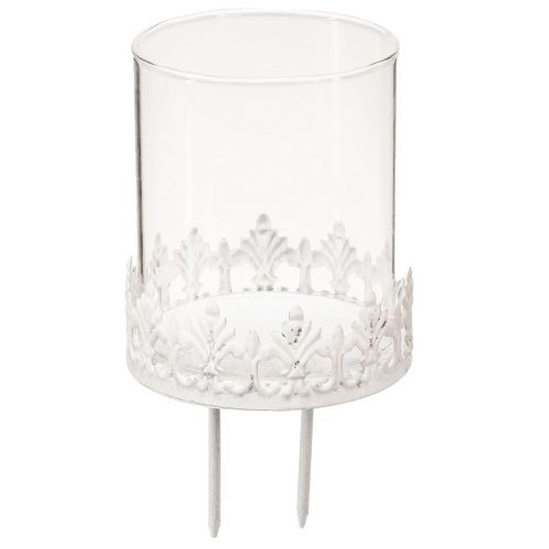 Kerzenhalter mit Dorn Teelichthalter Weiß H8cm 4 St