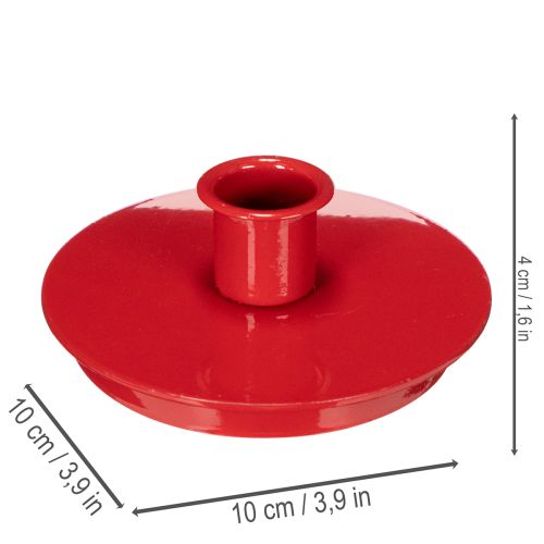Kerzenhalter Rot aus Metall 10 cm für Stabkerzen 2er Set | Floristik24.ch