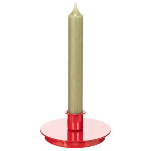 Kerzenhalter Rot aus Metall 10 cm für Stabkerzen 2er Set | Floristik24.ch