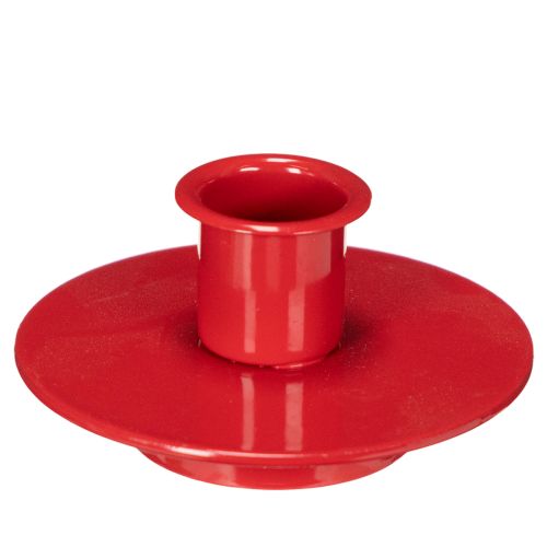 Kerzenhalter aus Metall rot 8 cm für Stabkerzen 3er-Set