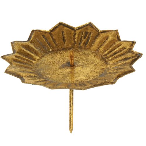 Floristik24 Kerzenhalter zum Stecken Gold Antik Optik Für Stumpenkerzen Ø11cm 4St