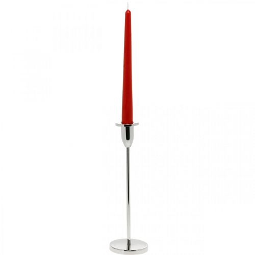 Floristik24 Kerzenhalter Silbern Metall Deko Kerzenständer modern H26cm