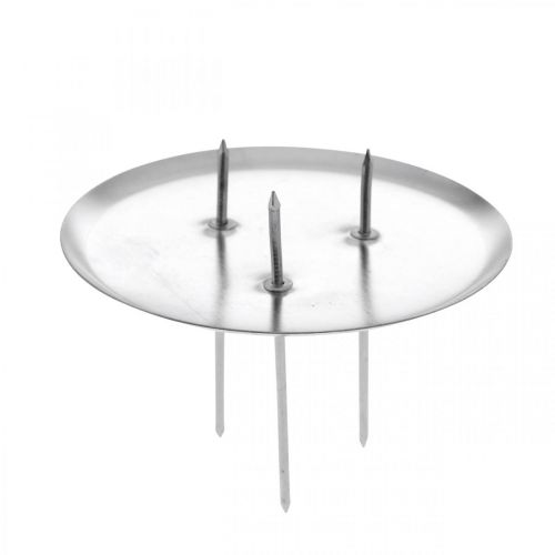 Kerzenhalter für Adventskranz, Weihnachten, Kerzendeko zum Stecken Silbern Ø8cm 4St