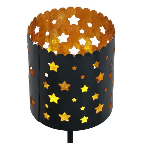 Floristik24 Kerzenhalter Adventskranz zum Stecken Schwarz Gold Ø6cm 4St