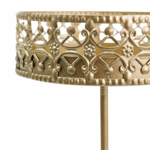Artikel Filigraner Kerzenhalter zum Stecken Golden Ø6,4cm H12,5cm 4 St Antik-Optik