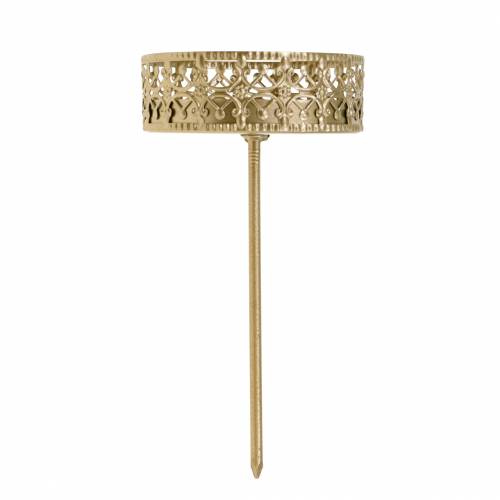 Artikel Filigraner Kerzenhalter zum Stecken Golden Ø6,4cm H12,5cm 4 St Antik-Optik