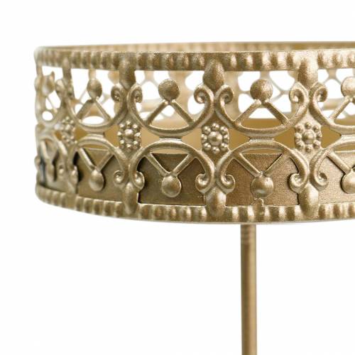 Floristik24 Florale Kerzenhalter zum Stecken Golden Ø7,4cm H12,5cm 4 St Antik-Optik