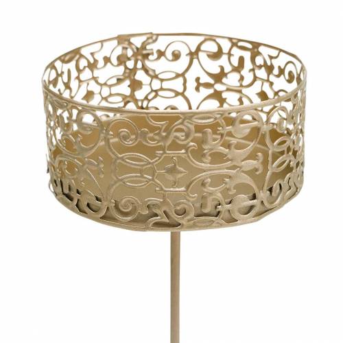 Florale Kerzenhalter zum Stecken Golden Ø8,8cm H13,7cm 4 St Antik-Optik