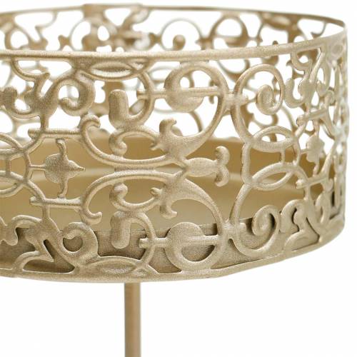 Floristik24 Florale Kerzenhalter zum Stecken Golden Ø8,8cm H13,7cm 4 St Antik-Optik