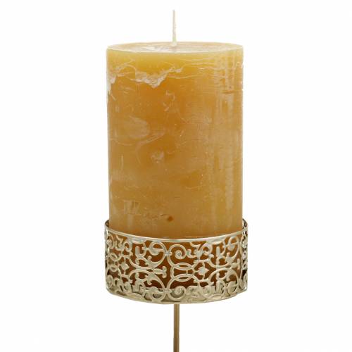 Floristik24 Florale Kerzenhalter zum Stecken Golden Ø8,8cm H13,7cm 4 St Antik-Optik