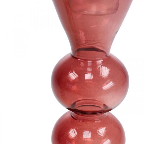 Artikel Kerzenhalter Glas Kerzenständer Rosa/Rose Ø5-6cm H19cm 2St