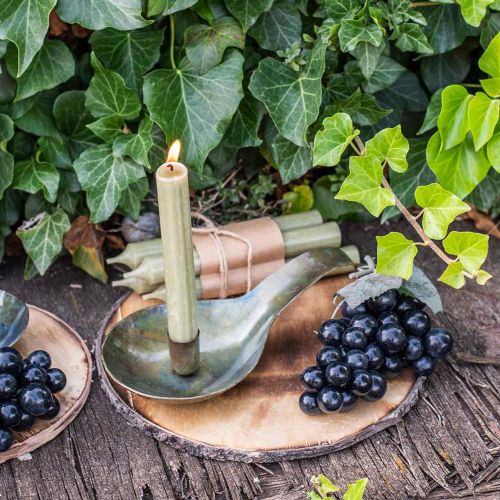 Floristik24 Kerzenhalter Metall Antik Optik Löffel mit Patina 25x11x5cm