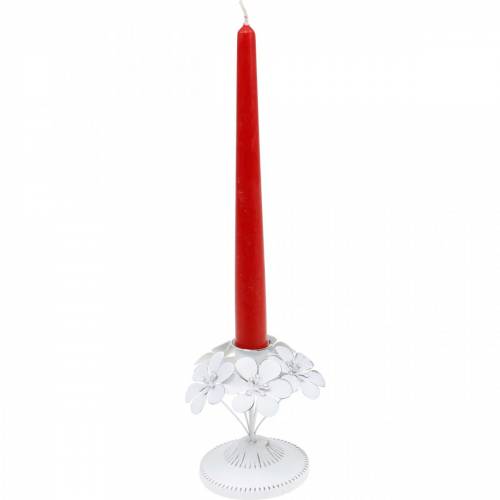 Floristik24 Frühlingsdeko, Metall-Leuchter mit Blumen, Hochzeitsdeko, Kerzenhalter, Tischdeko