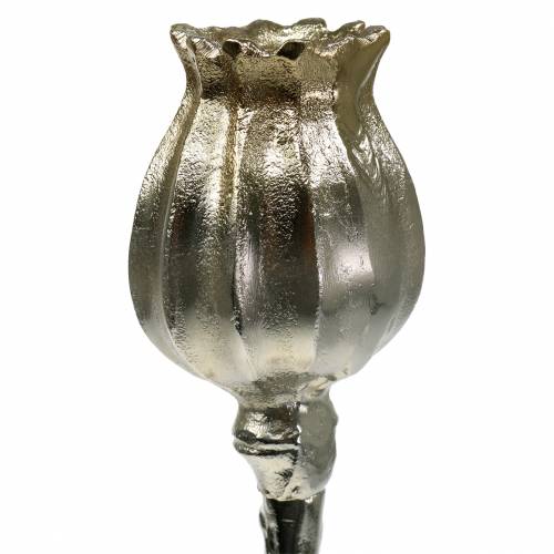 Floristik24 Kerzenständer Mohnblüte Champagner H49cm