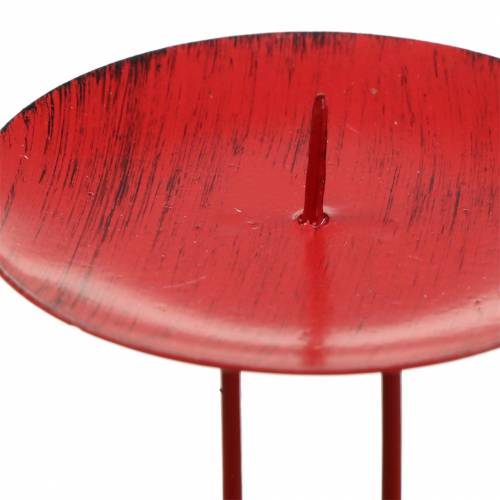 Floristik24 Kerzenhalter zum Stecken Rot Ø6,5cm 4 St