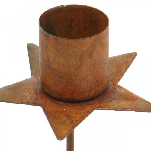Artikel Stern Kerzenhalter zum Stecken Edelrost Adventsdeko 6cm 4St