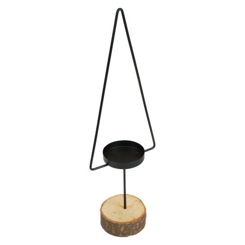 Floristik24 Kerzenhalter Weihnachten, Teelichthalter Metall Schwarz 37cm