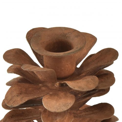 Floristik24 Kerzenhalter Weihnachten Zapfen Metall Rost Ø6,5cm H8cm