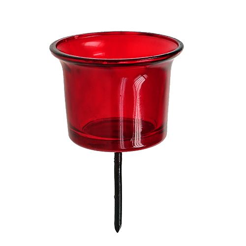 Kerzenhalter für Teelicht Glas rot Ø6cm L10cm