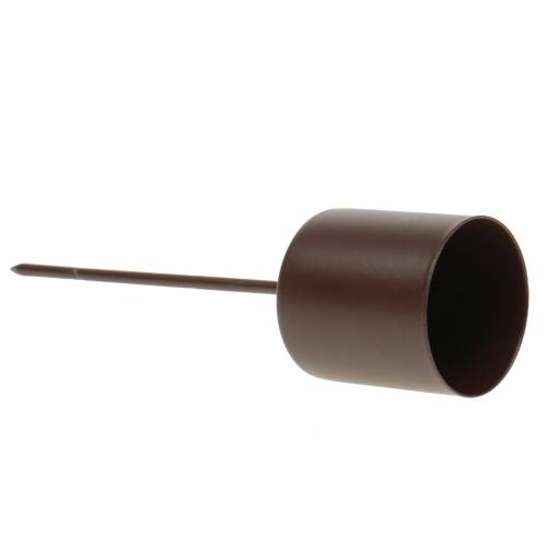 Floristik24 Kerzenhalter für Stabkerzen Braun Ø3,7cm H14cm 4St