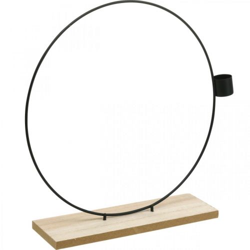 Floristik24 Dekoring mit Standfuß Schwarz Metall Stabkerzenhalter Ø23cm