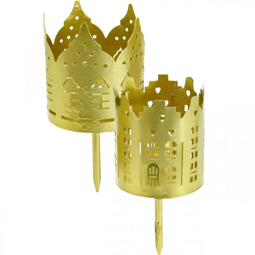 Artikel Kerzenhalter Stadt Gold Teelichthalter Metall Ø6,5cm 4St